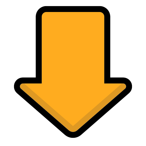 an orange down arrow